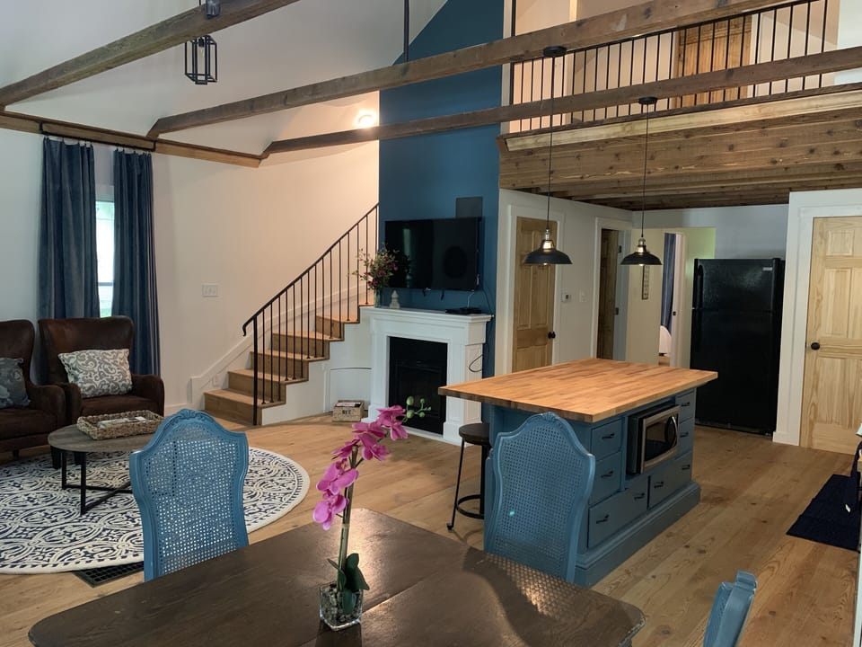 Main Living Area with view of loft