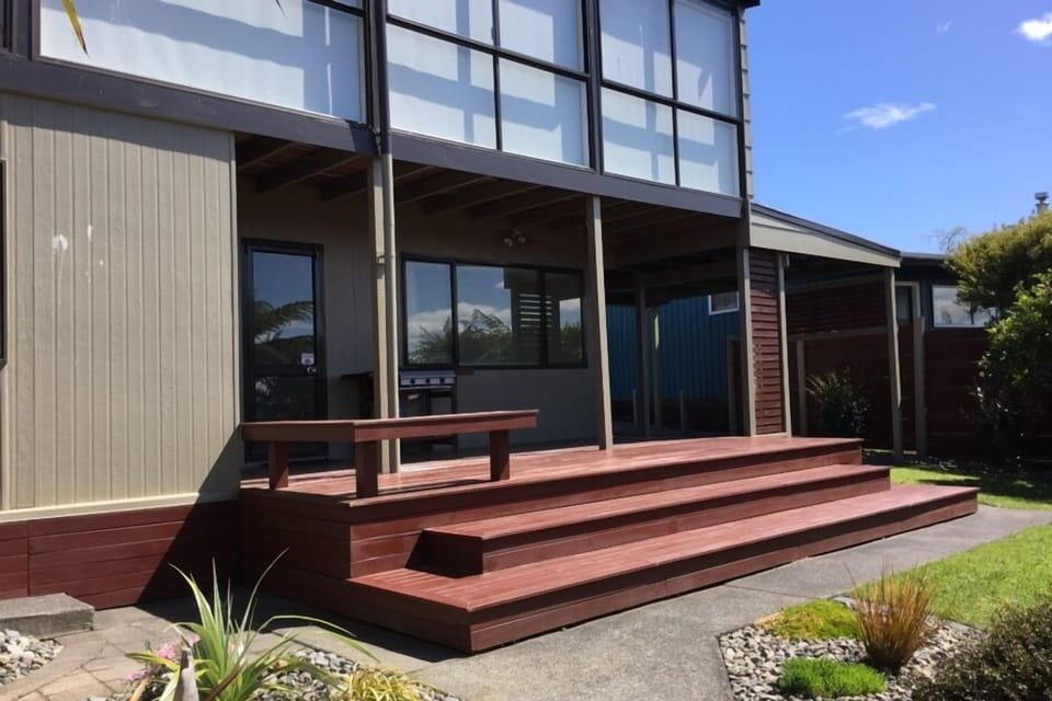 Sun soaked rear deck
