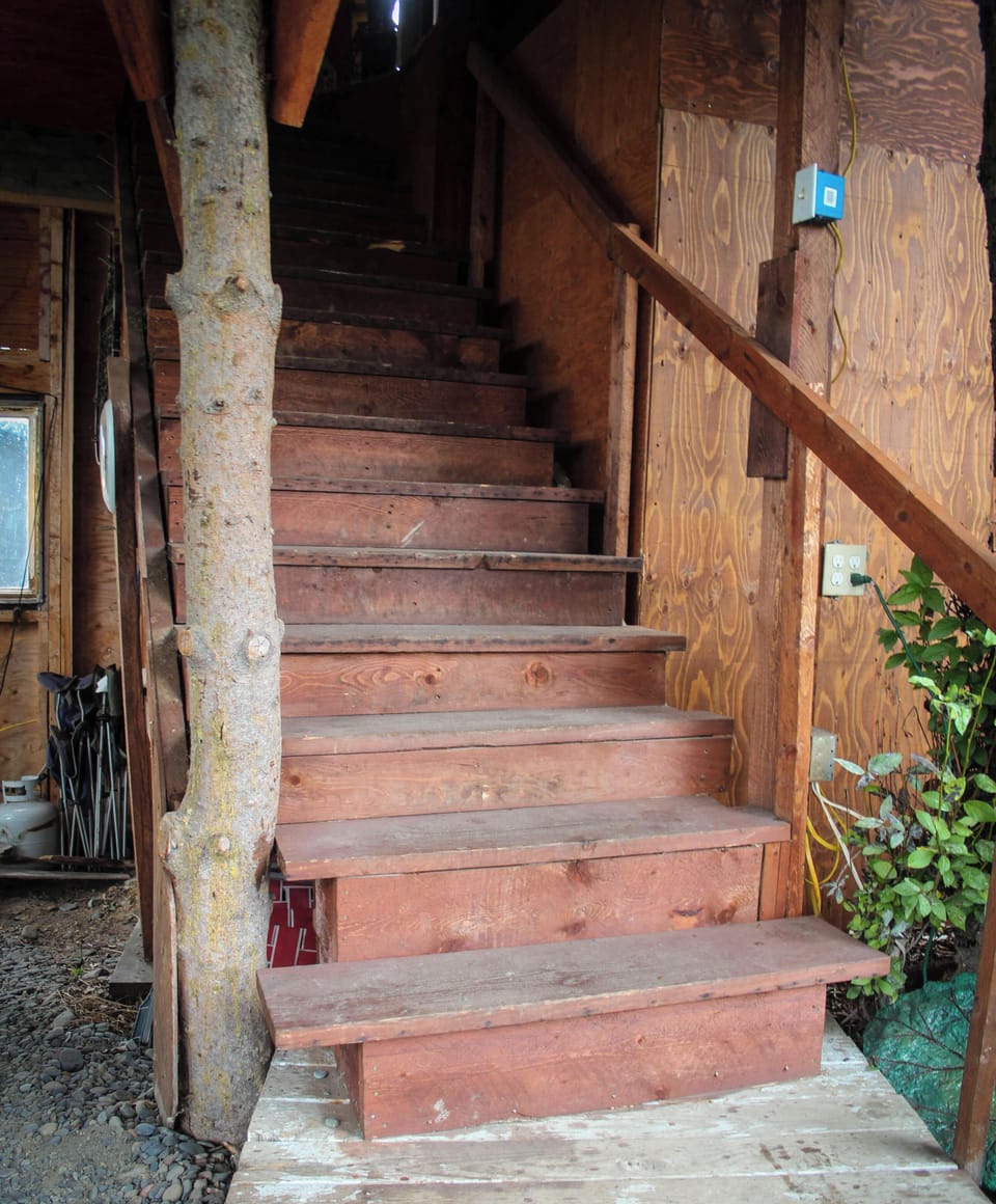 One flight of stairs to your cabin
