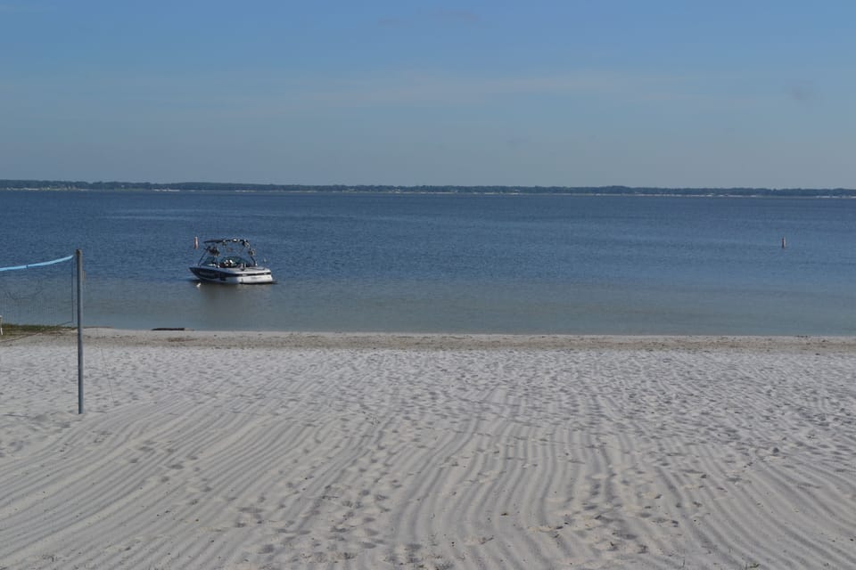 The beach is 10 feet from the front door