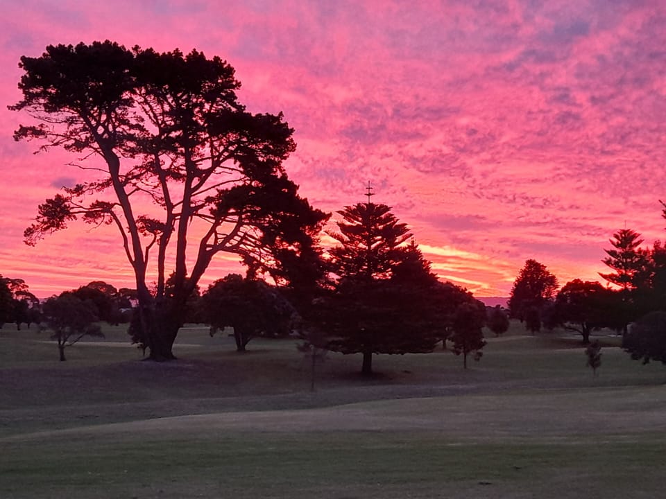 Sunset views over the golf course.