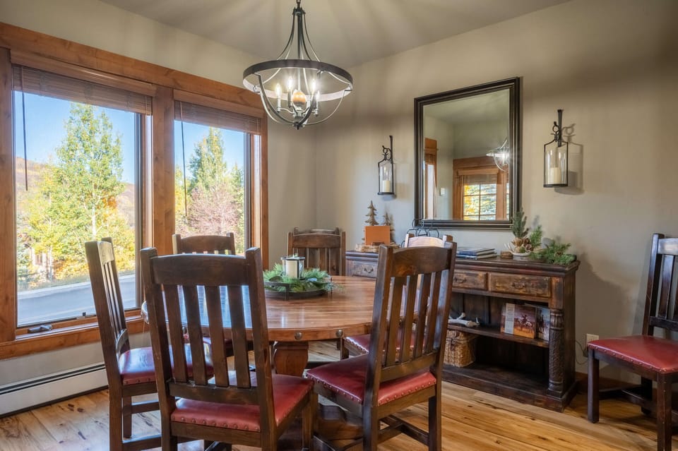 Seating for up to eight at the dining room table