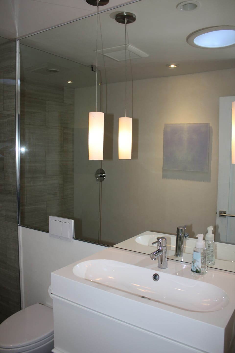 large mirror in the bathroom