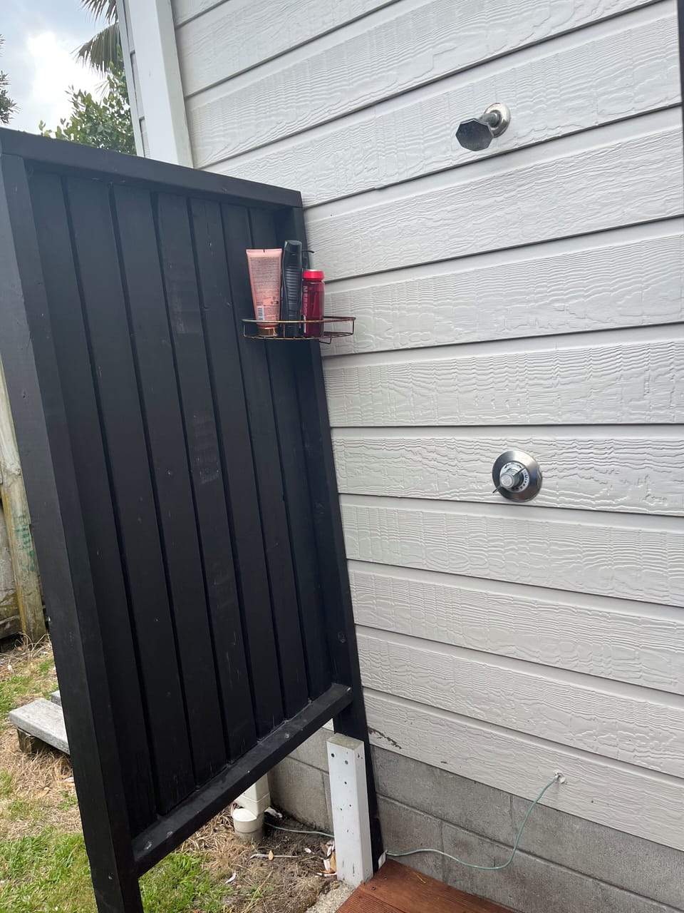 Outside hot shower