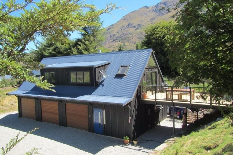 front of barn