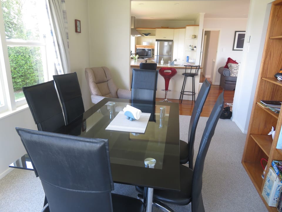 Dining relative to kitchen (and lounge off to right)