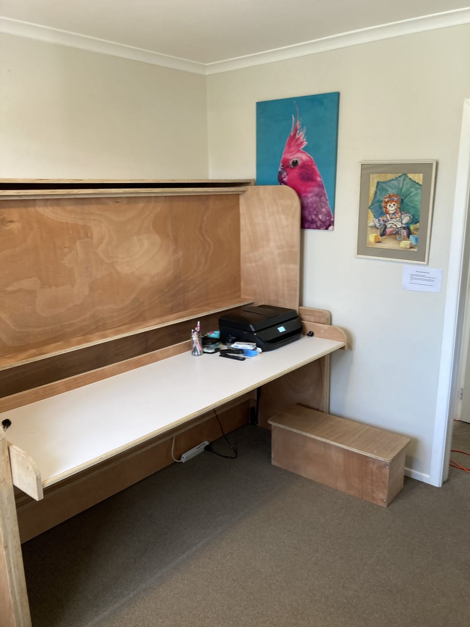 Bedroom 1 - Murphy Bed in desk format