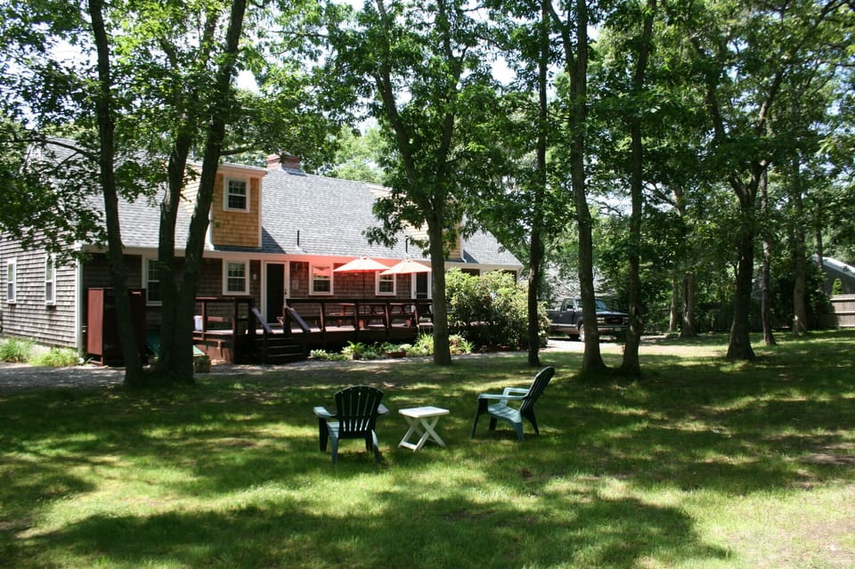 View of backyard and deck,2 driveways

