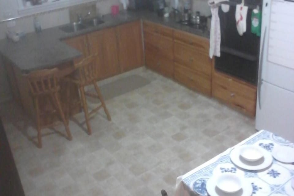 the roomy self-contained kitchen