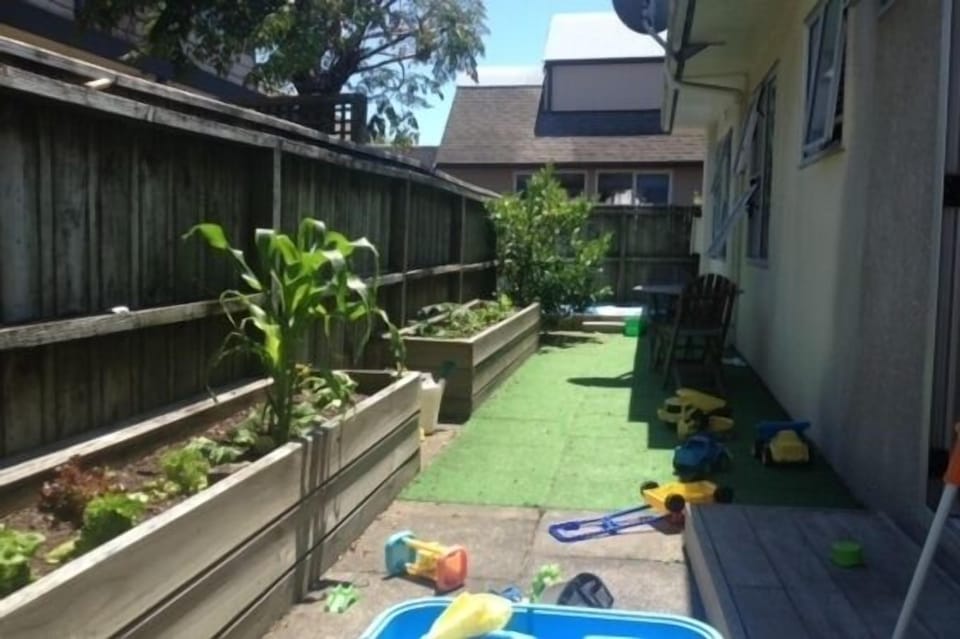 Back area with vege garden.