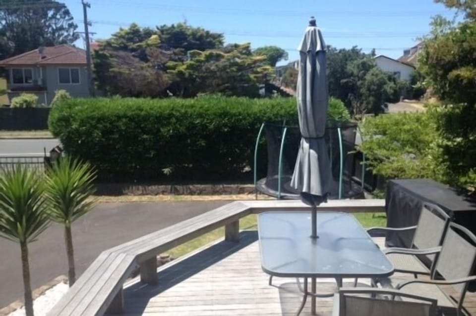 North facing deck with BBQ (trampoline no longer there)