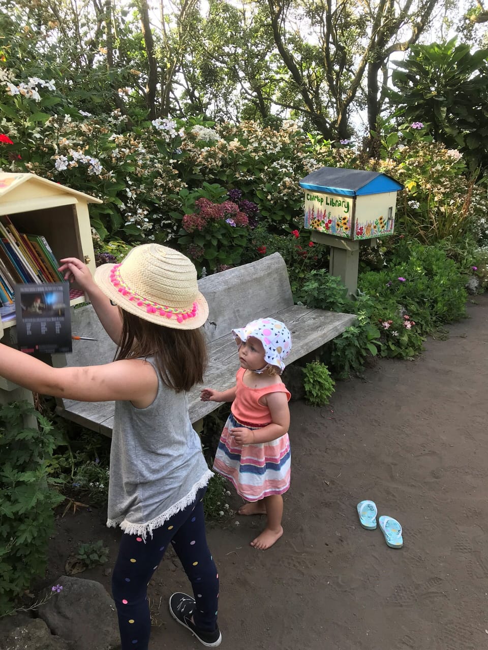Children's and adults libraries  free to use in the secret garden.