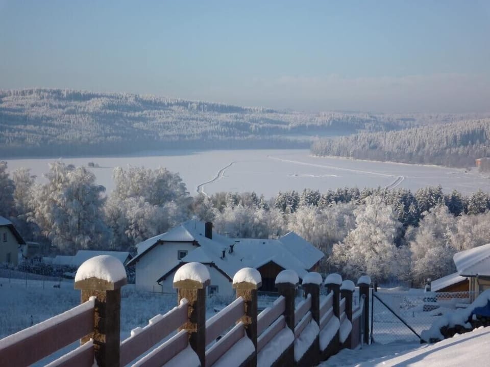 View of the frozen lake