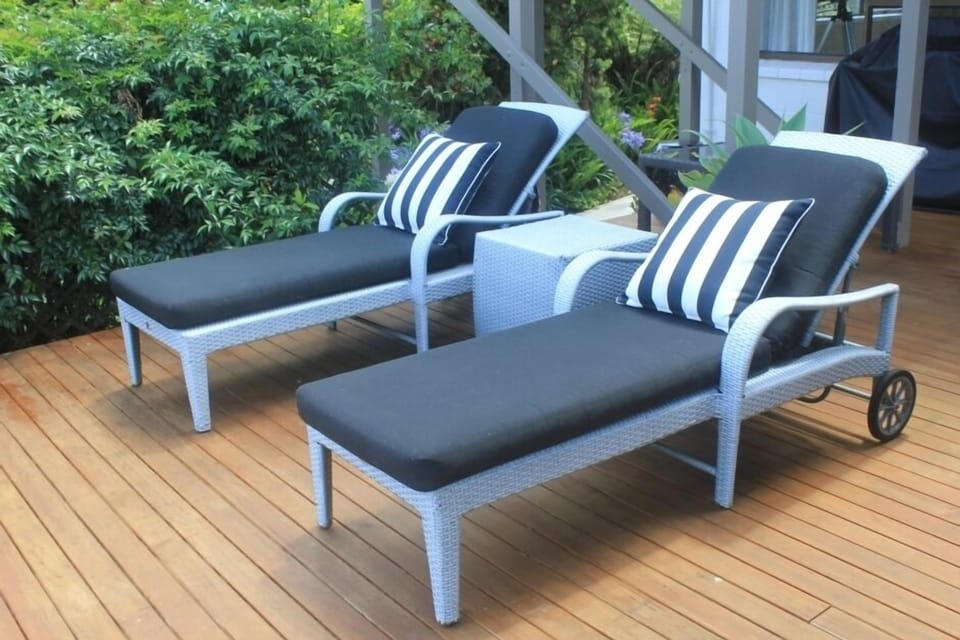 Sun loungers on the deck