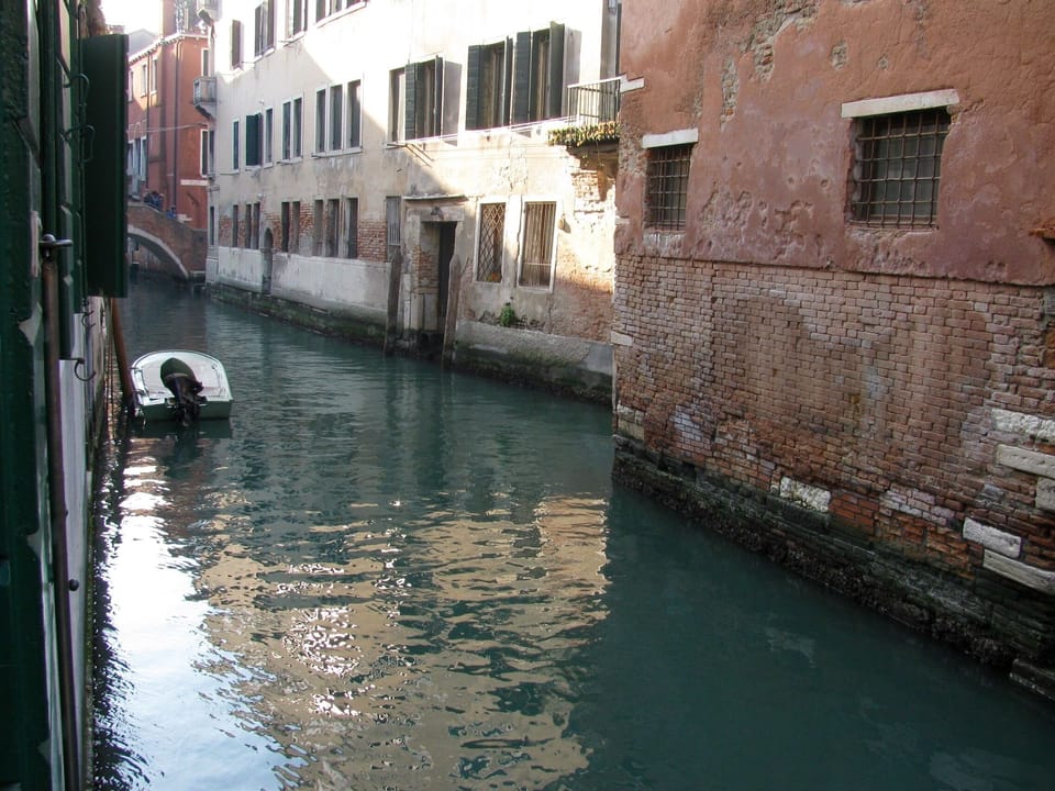 view of the canal from the living room window