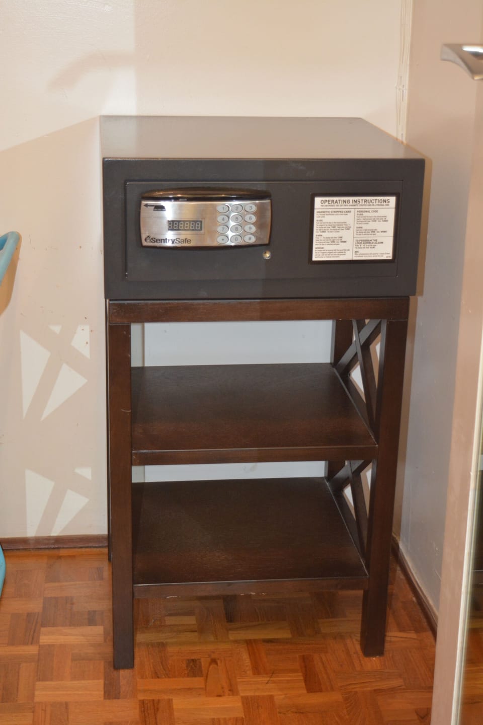 A complimentary room safe is provided for guests' use.