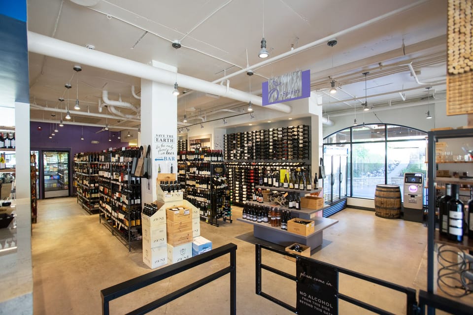 Large selection of wine and liquor -just across the street! 