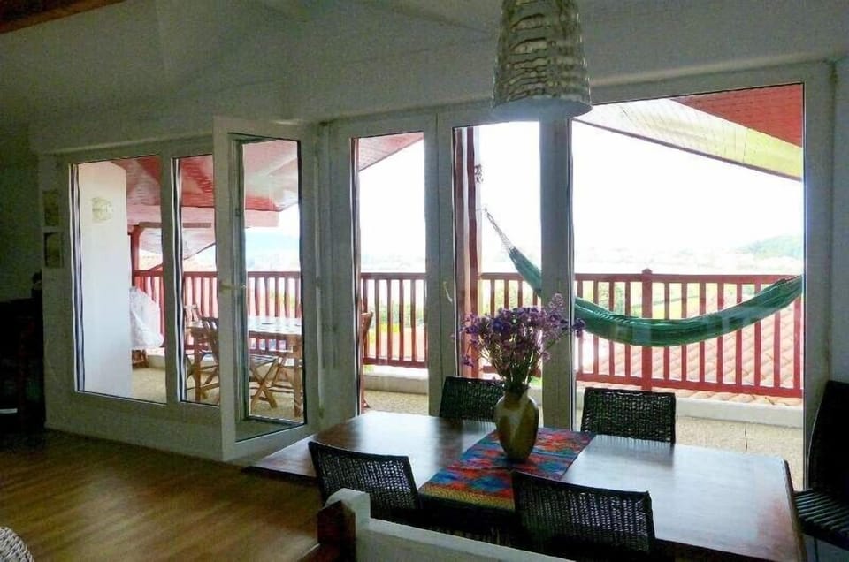 Living space at upper level and terrace