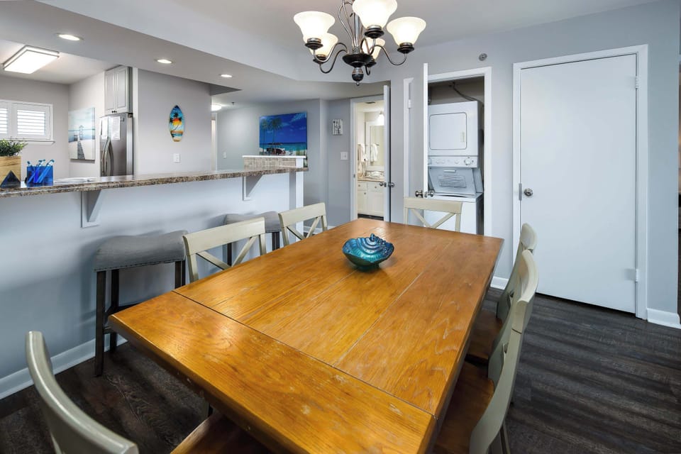 Dining table with seating for six