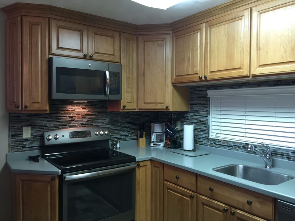 New GE appliances, Corian countertop