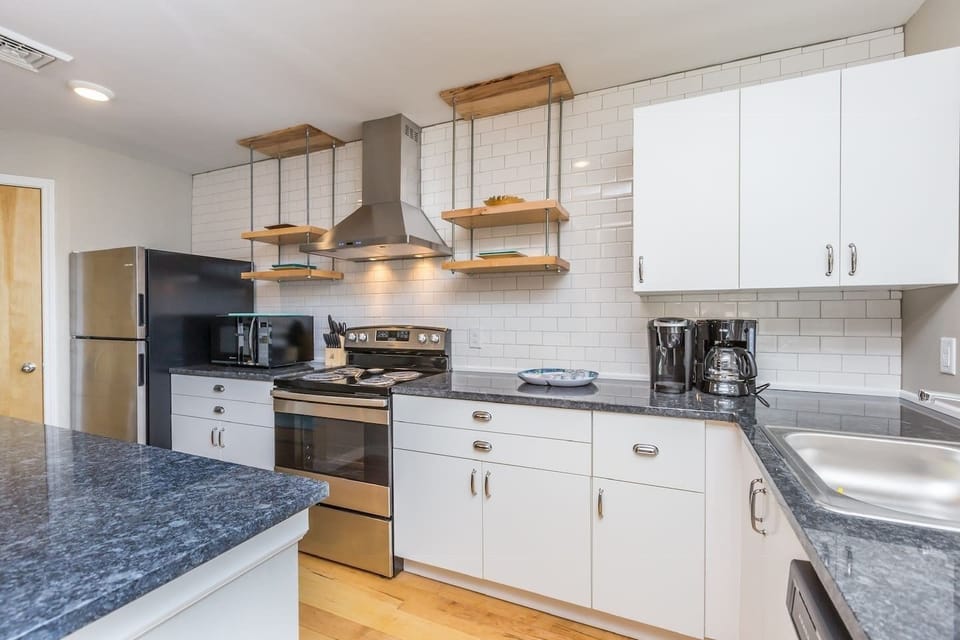 Another view of the spacious kitchen. 