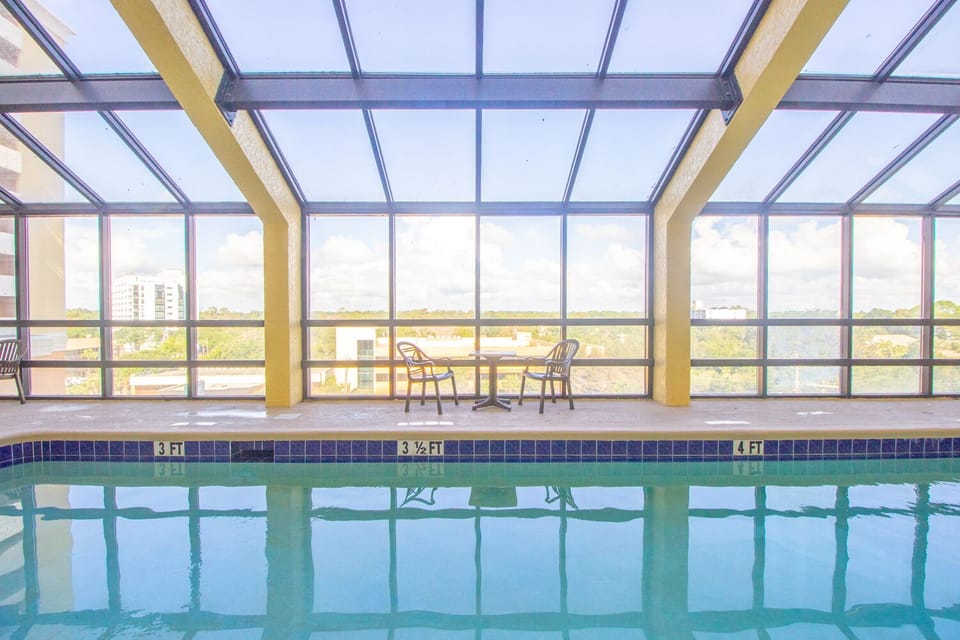 View from the seventh floor indoor pool.