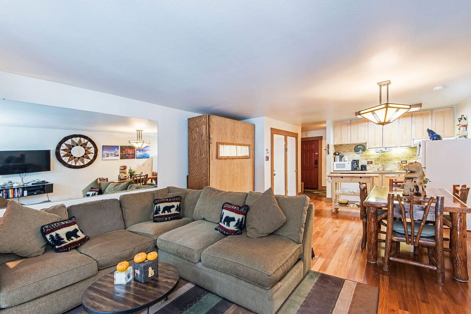 large, cozy, sectional couch

