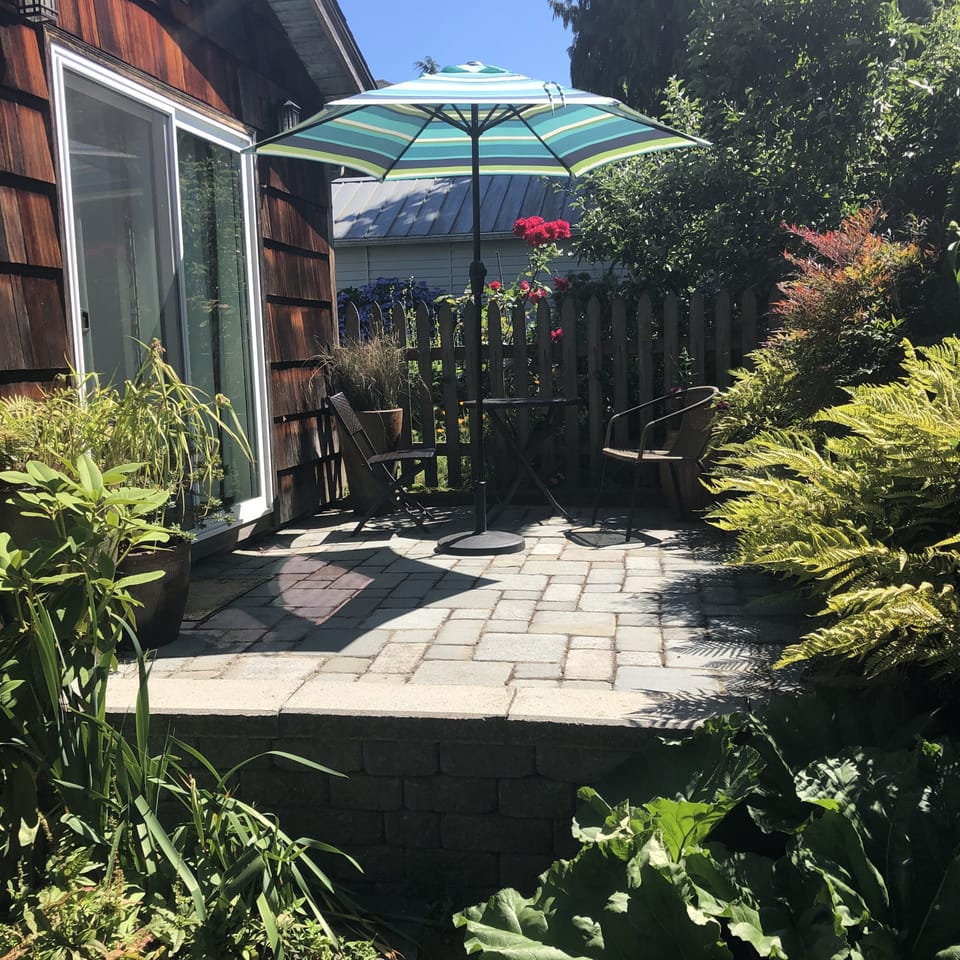 Your own private patio.  Easy to find shade or sun all day.