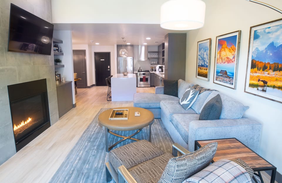 Fireplace and Living Room