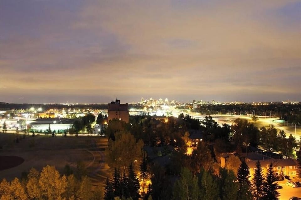 downtown view from the elevator area 
