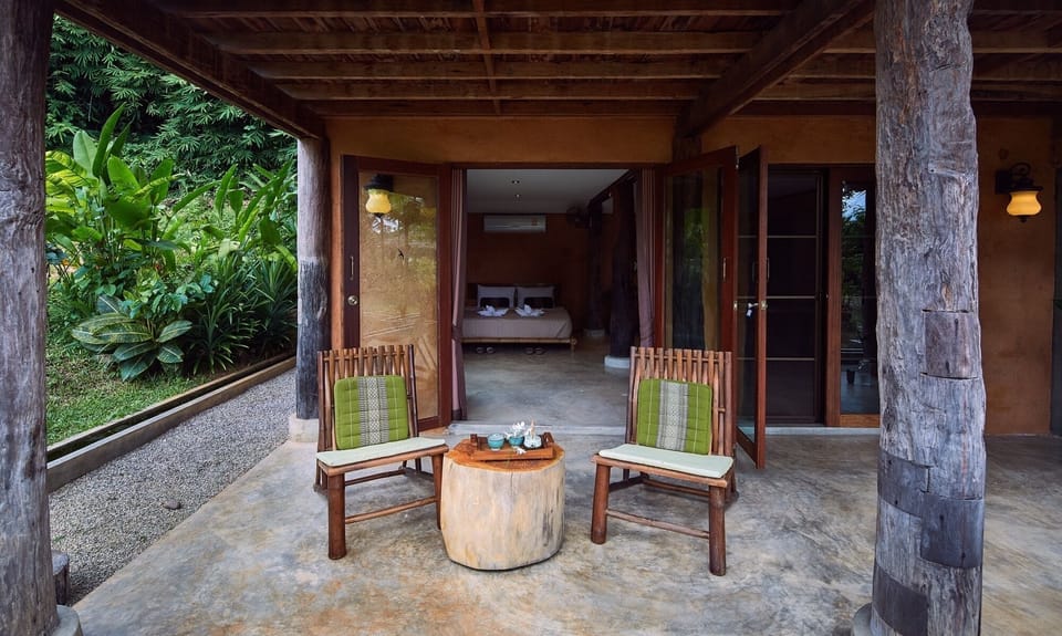 Pillar room in traditional wooden house