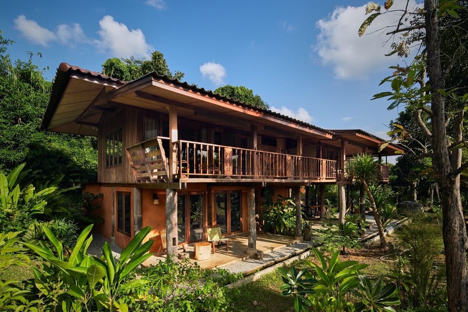 Unique stilted wooden house