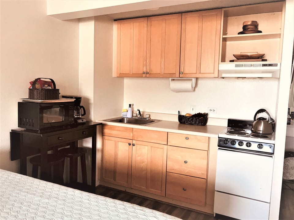 Kitchen area.  Coffee and tea provided. 