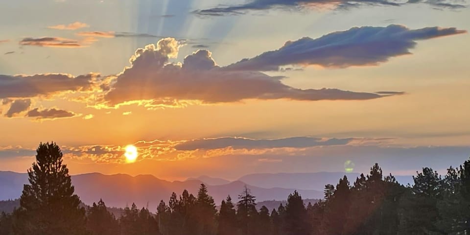 Sunrise with views of the White Mountains