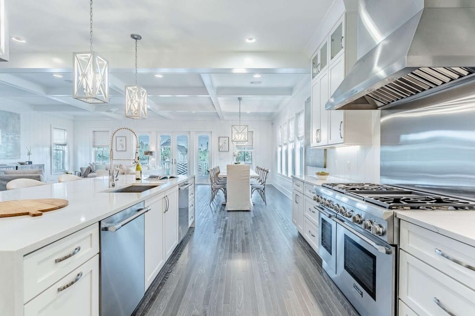 Stunning kitchen with marble countertops!