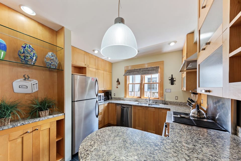 Prepare meals or snacks in this well-equipped kitchen.