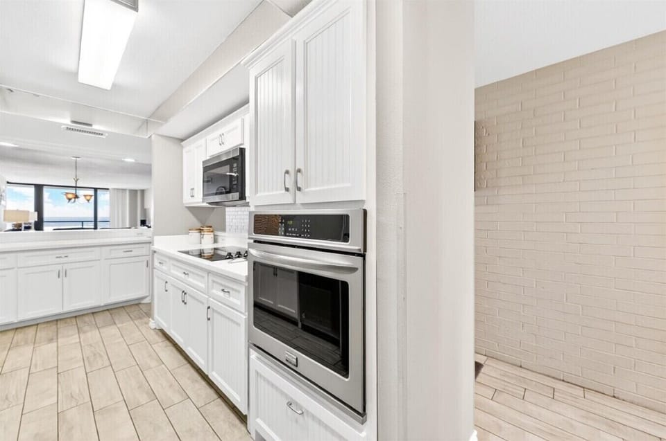 Updated kitchen with stainless-steel appliances