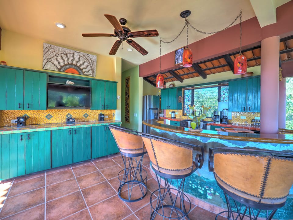 Bar and kitchen area