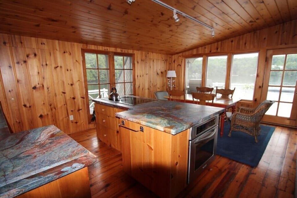 kitchen and dining area large boathouse