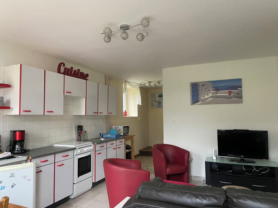 Open Plan living area with fully equipped kitchen