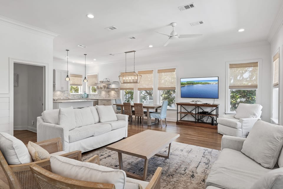B-Side Seaside - Seagrove Beach - Kitchen, Dining, and Living Area