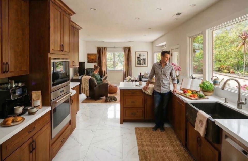 Main House Kitchen and sitting room