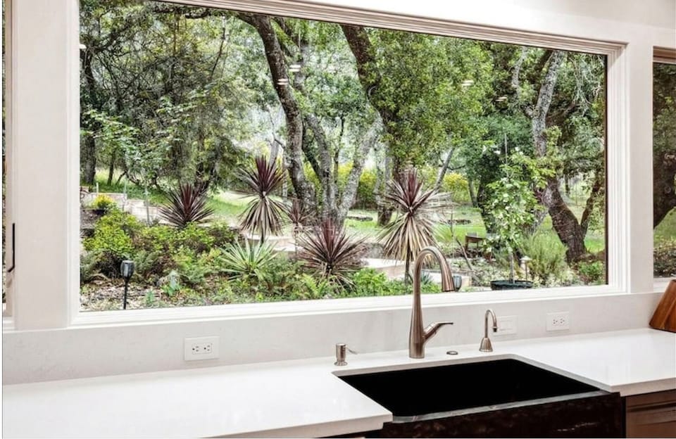 Main House kitchen sink with view