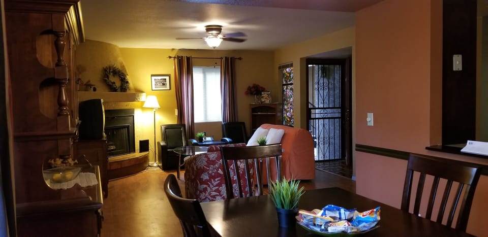 Dinning and Living Space with pull-out futon.