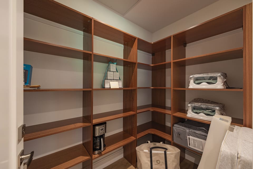 My Owners closet is open for your use as a pantry / storage space.