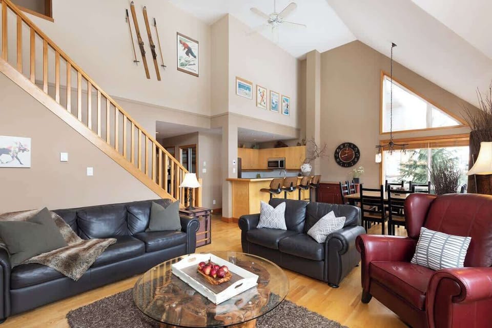 comfortable seating and a large TV in the lounge
