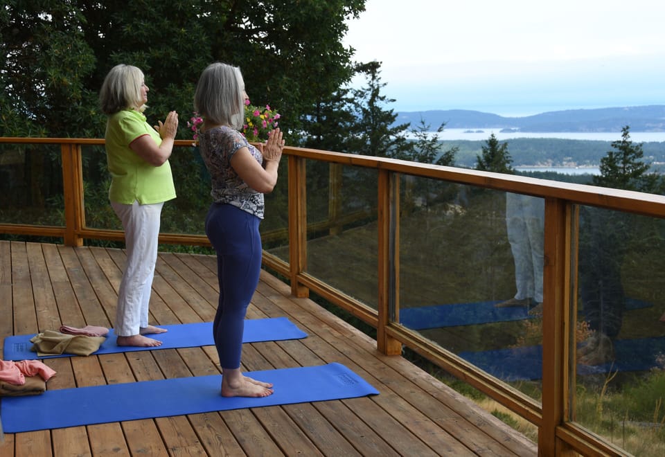 Bring your yoga mat and practice on the deck 