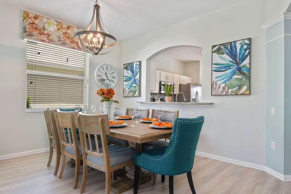 Lovely dining table with comfortable seating for 8