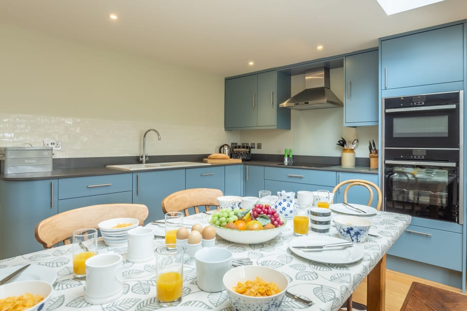 Ground floor: The dining table has seating for six