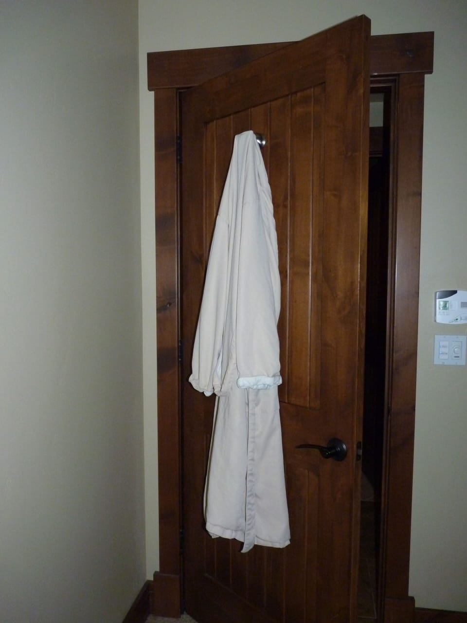 Robes provided to all guests - hooks in bathroom to hang them
